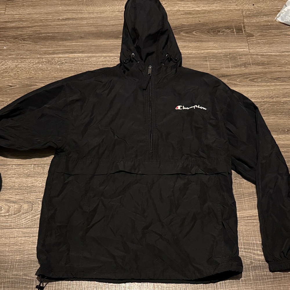 Champion Black Half-Zip Windbreaker